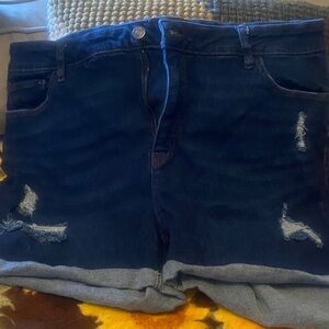 Dark Blue Denim Women's Shorts